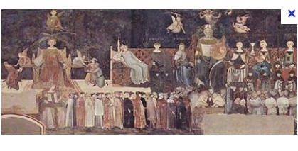 A.Lorenzetti(1285 circa-1348):Allegoria del Buon Governo(Palazzo Pubblico-Siena)